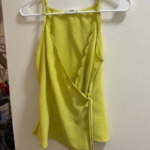 Lime Green Sleeveless Wrap Top